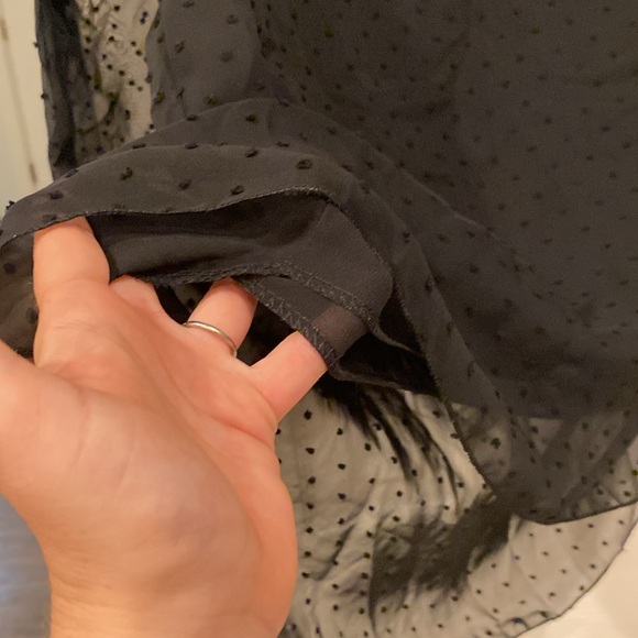 Long sleeve sheer black top with tank underlay, measurements in description, New - Picture 5 of 8